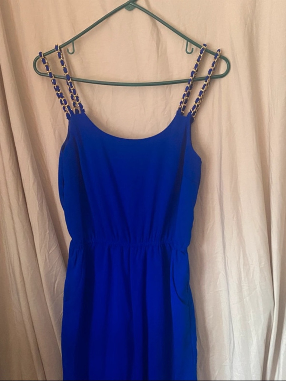 Charlotte Russe Royal Blue Sleeveless Dress with Chain Straps